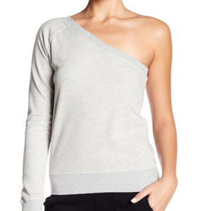 Pam & Gela One-Shoulder Light Gray Sweater